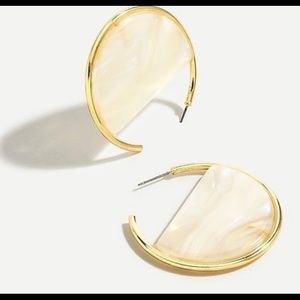 J Crew Acetate Hoop Earrings in White Tortoise